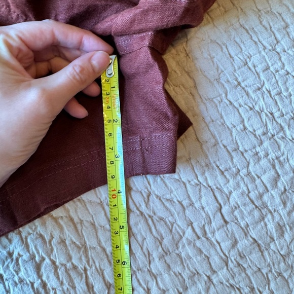 NWT Madewell Pull-On Drawstring Shorts in Henna/ Rust, 100% Linen, Size Large - Picture 4 of 8